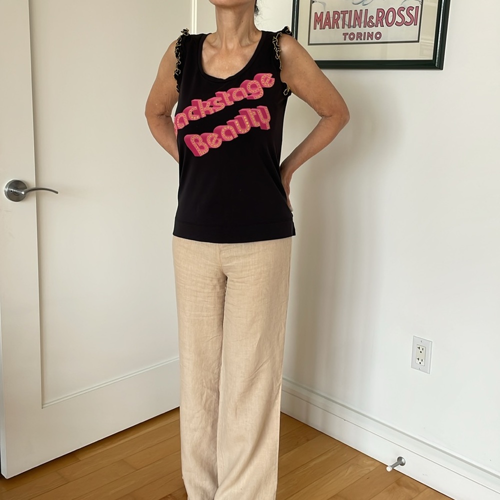 Love Moschino black decorated top, NWT